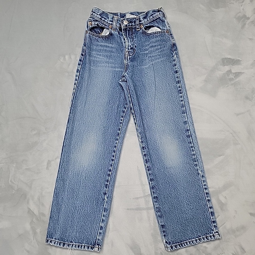 Lucky Brand Jeans Womens 10 Blue Dungarees High Rise Straight Leg Denim Casual